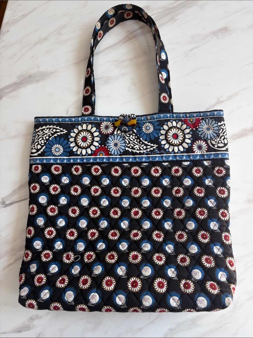 Vera Bradley Night Owl Retired Paisley Quilted Shoulder Bag Purse Tote